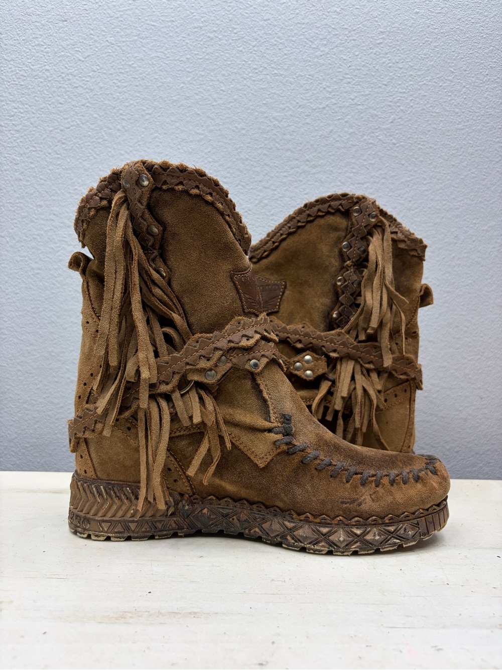 El Vaquero Arya Brown Suede Mocassin Boots Size 38 - Picture 2 of 7